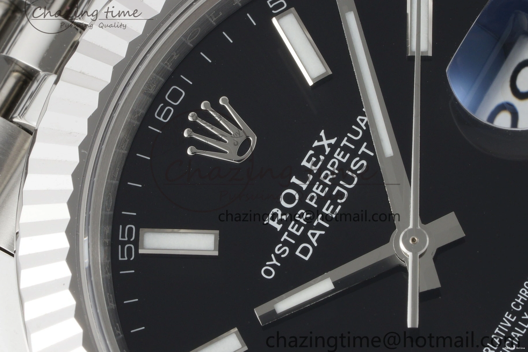0412 DateJust 41 SS Fluted Bezel KING 1:1 Best Edition 904L Steel Black Stick Dial on Jubilee Bracelet VR EasyCare 2208